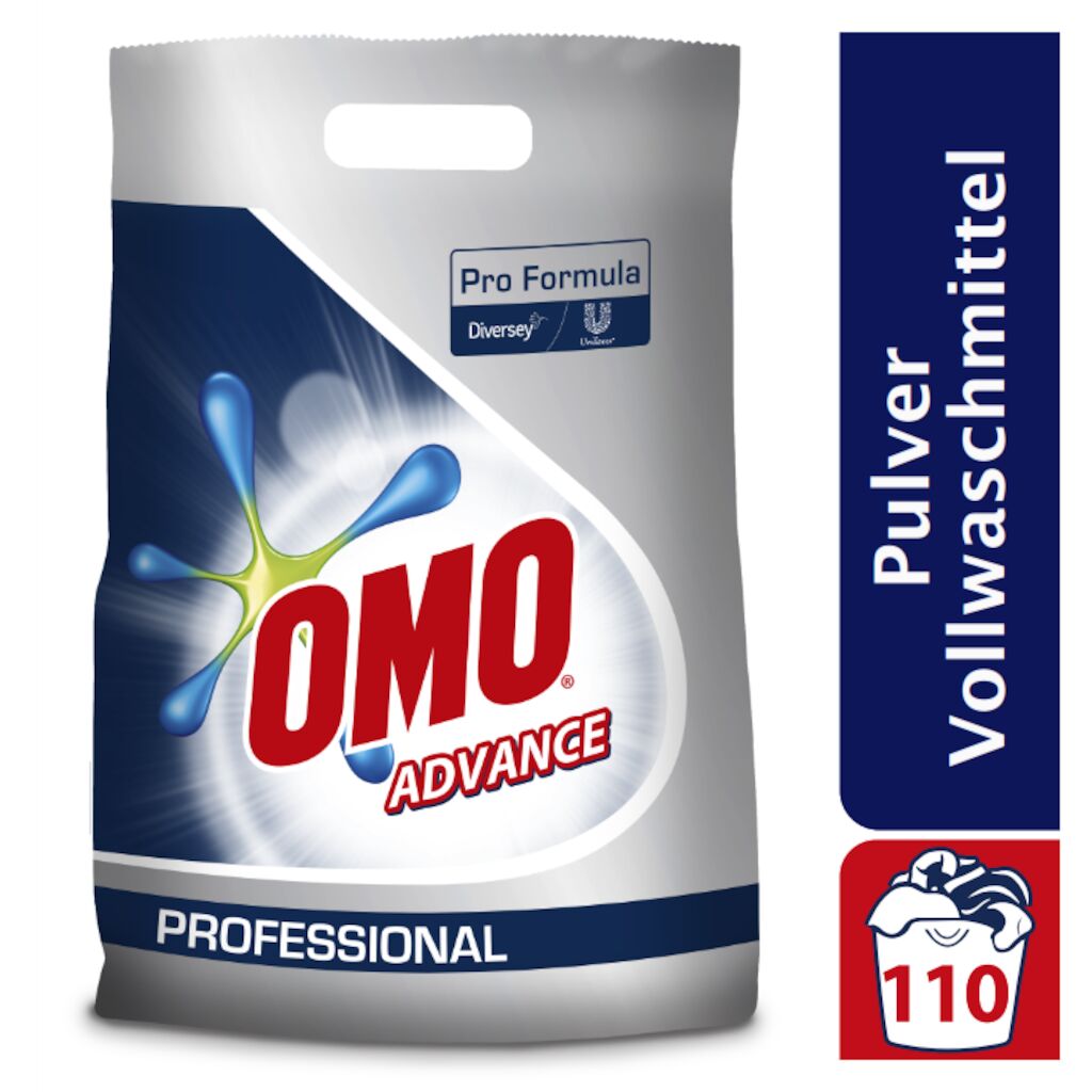 Omo Professional Advance Vollwaschmittel 10.45kg - Enzymatisches Pulverwaschmittel, geeignet für alle Textilien, ideal zur Entfernung hartnäckiger Flecken